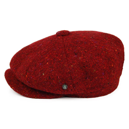 Casquette Gavroche en Tweed du Donegal Chiné Calotte Profonde vin CITY SPORT