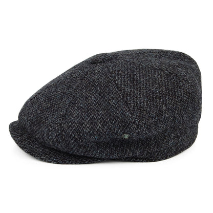 Casquette Gavroche en HARRIS TWEED Chiné Calotte Profonde bleu marine CITY SPORT