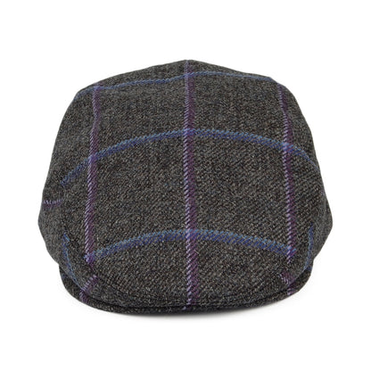 Casquette Plate en Laine Vierge Anglaise à Carreaux anthracite CITY SPORT