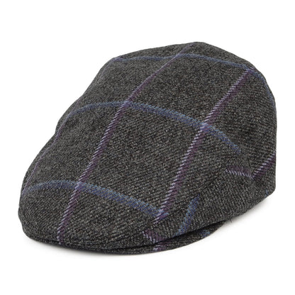 Casquette Plate en Laine Vierge Anglaise à Carreaux anthracite CITY SPORT