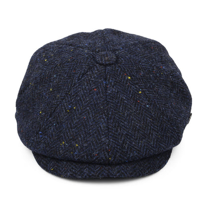 Casquette Gavroche en HARRIS TWEED Carloway bleu marine FAILSWORTH