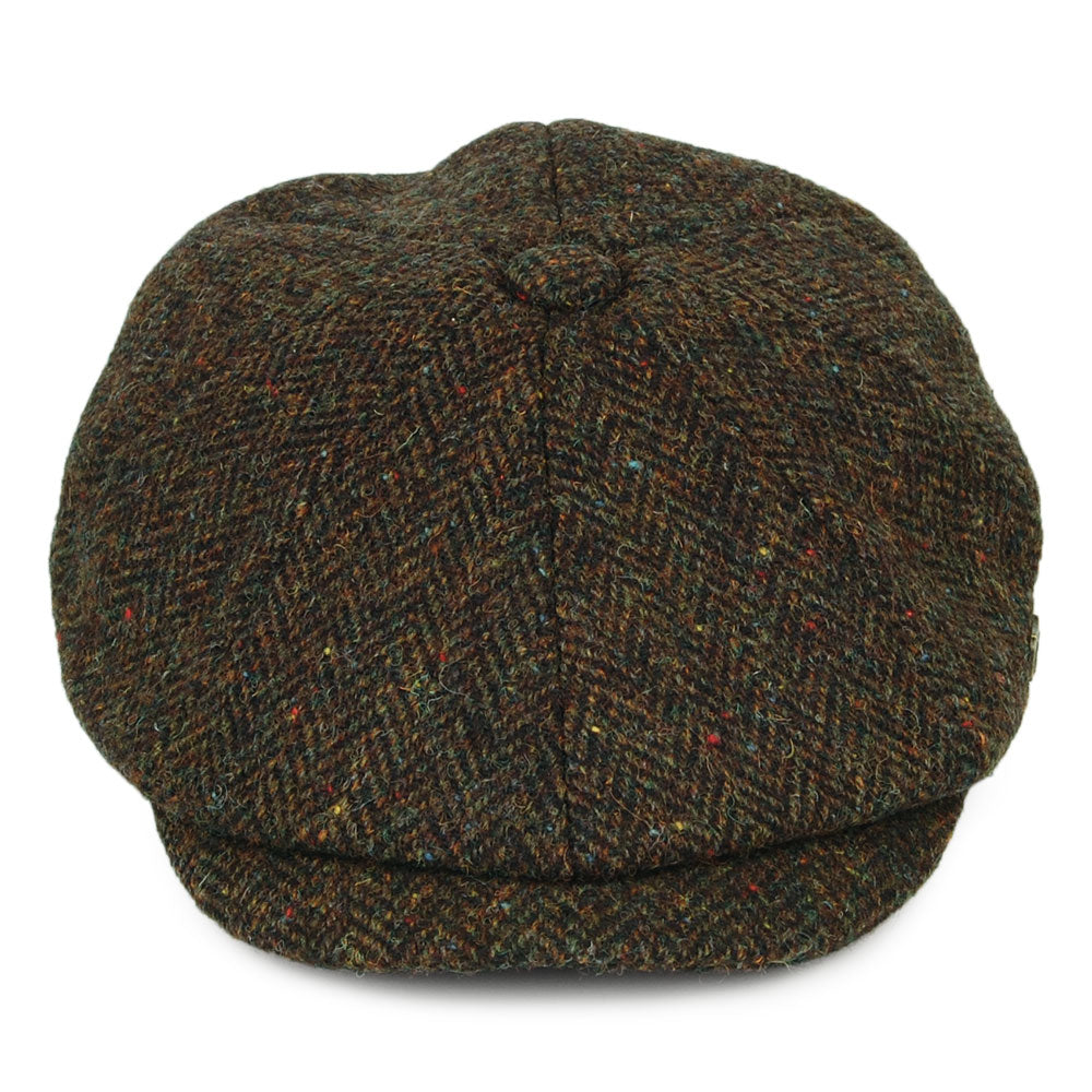 Casquette Gavroche en HARRIS TWEED Carloway olive FAILSWORTH