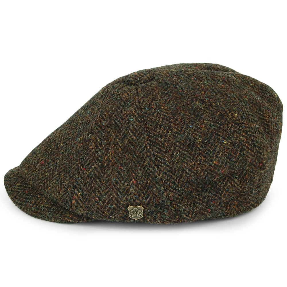 Casquette Gavroche en HARRIS TWEED Carloway olive FAILSWORTH