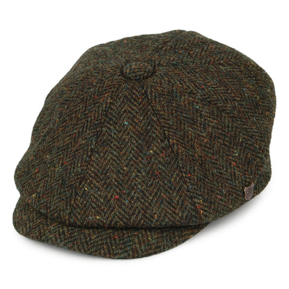 Casquette Gavroche en HARRIS TWEED Carloway olive FAILSWORTH