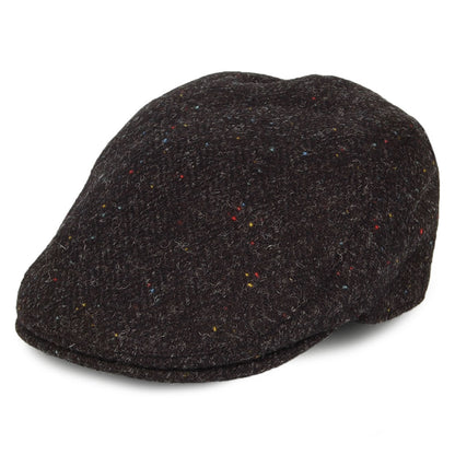 Casquette Plate en HARRIS TWEED à Protège-Oreilles Oban anthracite FAILSWORTH