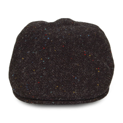 Casquette Plate en HARRIS TWEED à Protège-Oreilles Oban anthracite FAILSWORTH