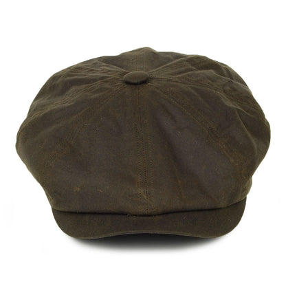 Casquette Gavroche en Coton Ciré Britannique Alfie olive FAILSWORTH