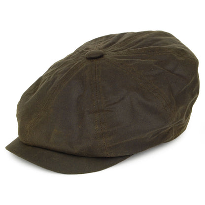 Casquette Gavroche en Coton Ciré Britannique Alfie olive FAILSWORTH