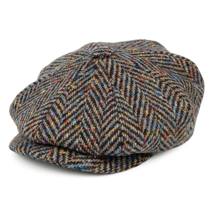 Casquette Gavroche en Tweed du Donegal à Chevrons foncé multi CITY SPORT