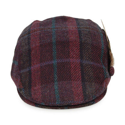 Casquette Plate en Laine Britannique Tartan avec Plume indigo FAILSWORTH