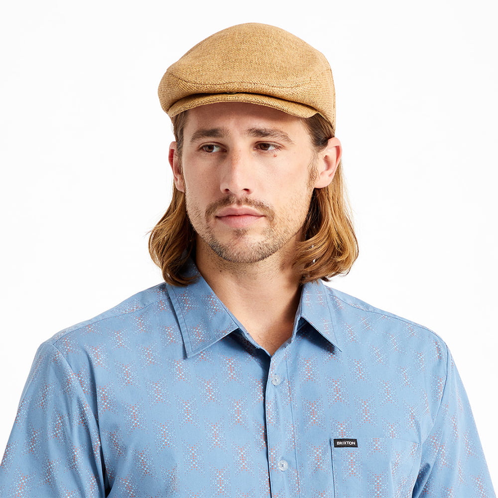 Casquette Plate en Paille Hooligan beige sable BRIXTON