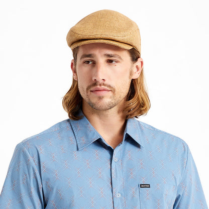 Casquette Plate en Paille Hooligan beige sable BRIXTON