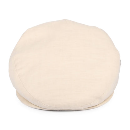 Casquette Plate en Coton et Lin à Micro Chevrons beige CITY SPORT