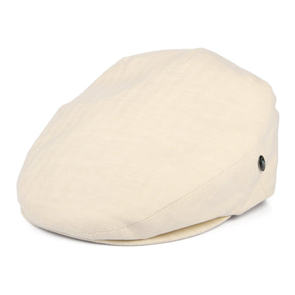 Casquette Plate en Coton et Lin à Micro Chevrons beige CITY SPORT