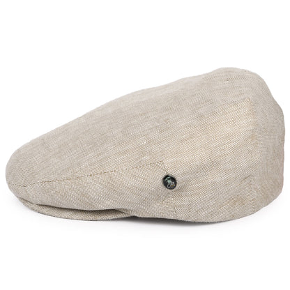 Casquette Plate en Lin à Micro Chevrons beige sable CITY SPORT