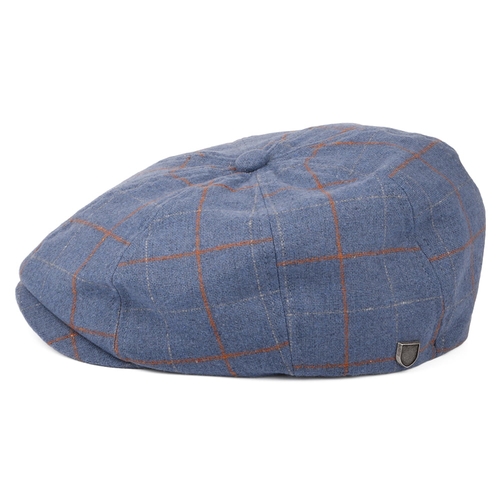 Casquette Gavroche à Carreaux Brood bleu ardoise BRIXTON