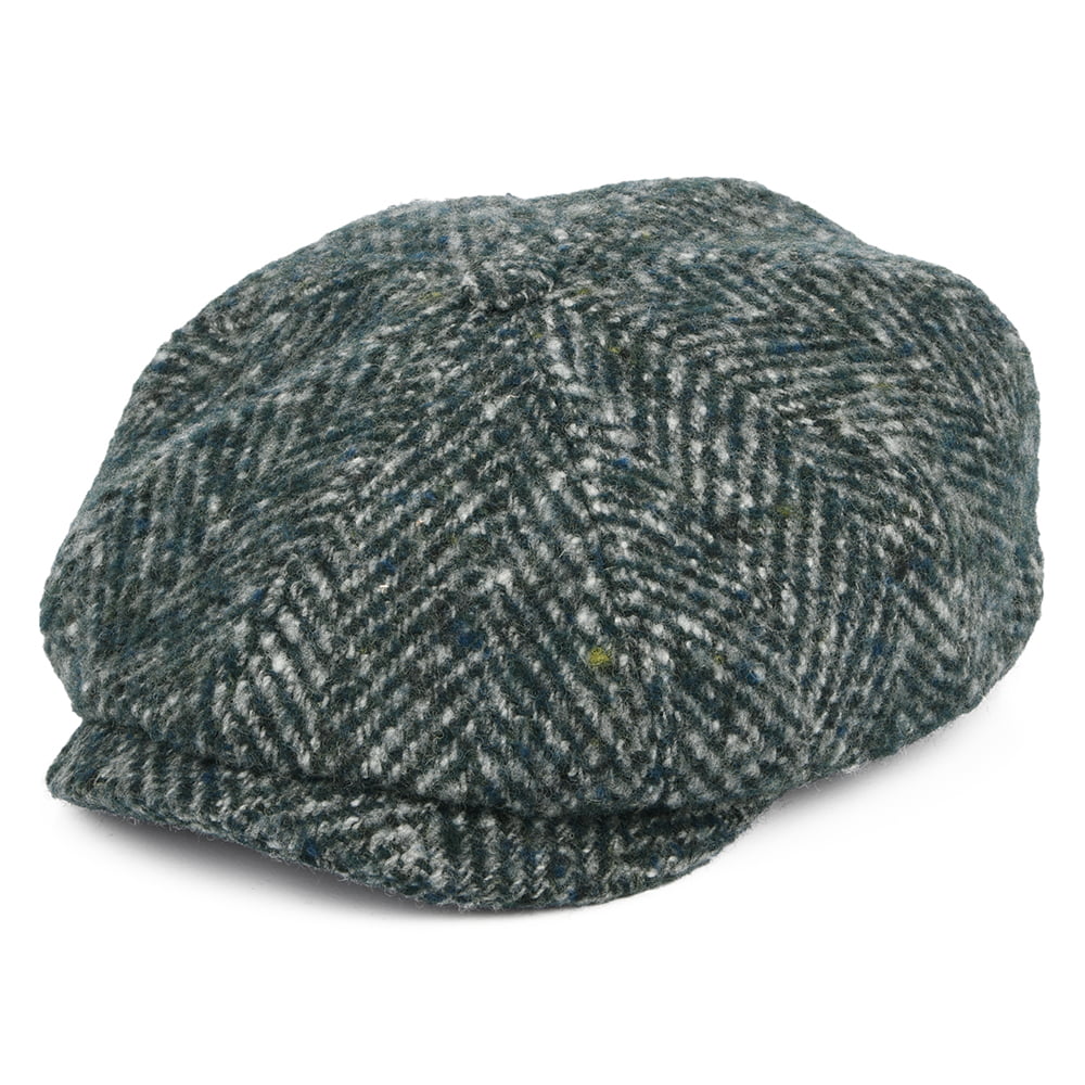 Casquette Gavroche en Laine Vierge à Chevrons Hatteras mélange de verts STETSON
