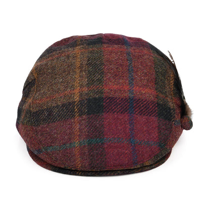 Casquette Plate en Laine Britannique Tartan Plume rose multi FAILSWORTH
