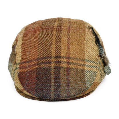 Casquette Plate en Laine Britannique Tartan Plume moutarde-multi FAILSWORTH