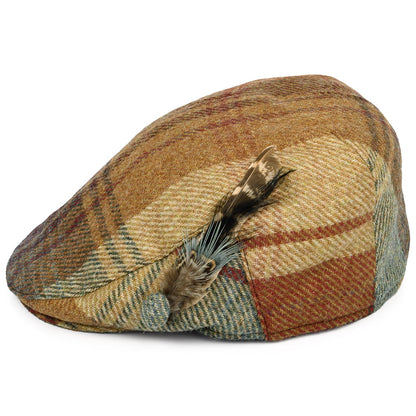 Casquette Plate en Laine Britannique Tartan Plume moutarde-multi FAILSWORTH
