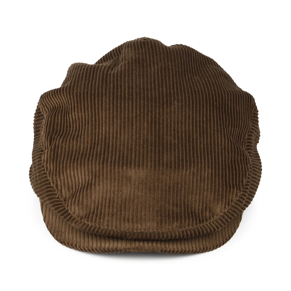 Casquette Plate en Velours Côtelé Hooligan marron BRIXTON