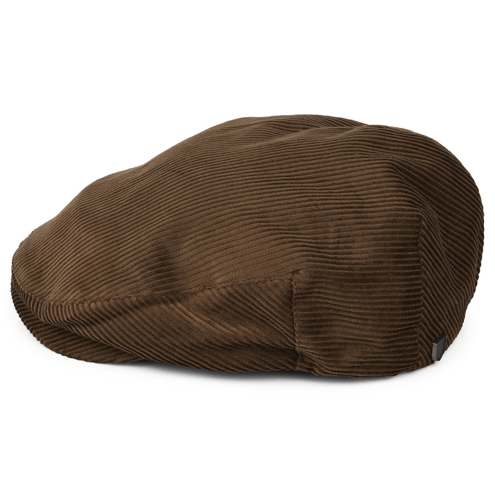Casquette Plate en Velours Côtelé Hooligan marron BRIXTON