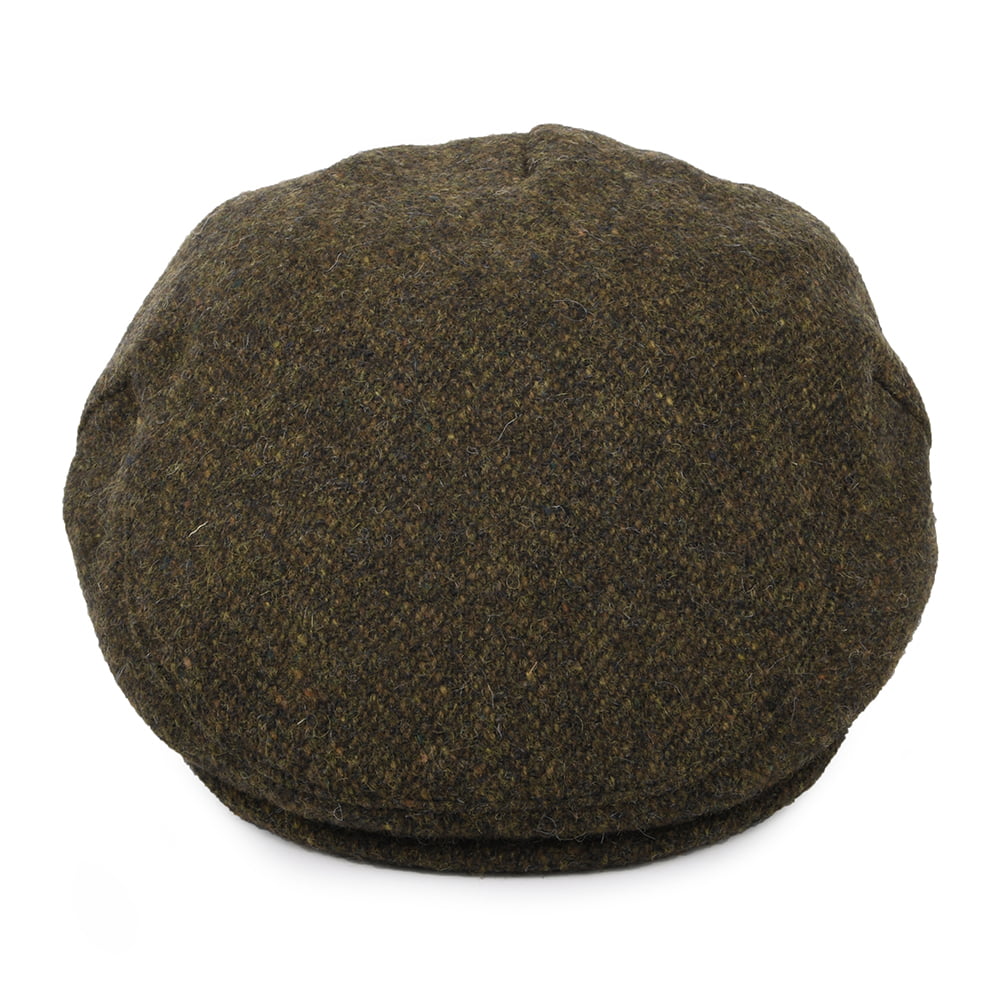 Casquette Plate en Tweed du Donegal Arranmore mousse-marron JAXON & JAMES