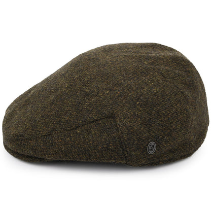 Casquette Plate en Tweed du Donegal Arranmore mousse-marron JAXON & JAMES