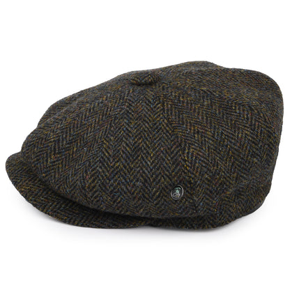 Casquette Gavroche en HARRIS TWEED Chiné Calotte Profonde forêt-bleu marine CITY SPORT