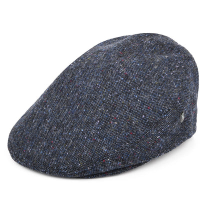 Casquette Plate en Tweed du Donegal Chiné bleu marine CITY SPORT