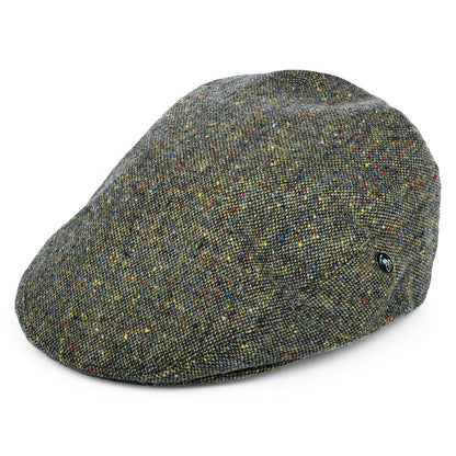 Casquette Plate en Tweed du Donegal Chiné vert CITY SPORT