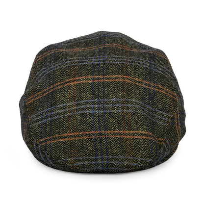 Casquette Plate en Laine Vierge à Carreaux et Chevrons beige sable-noir-multi CITY SPORT