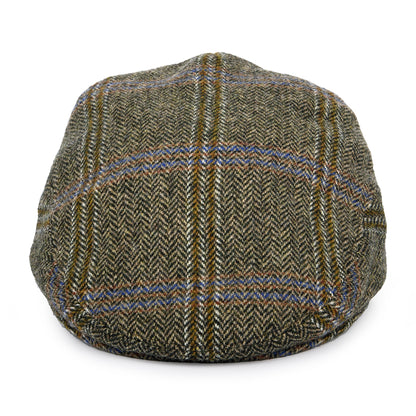 Casquette Plate en Laine Vierge à Carreaux et Chevrons beige sable-noir CITY SPORT
