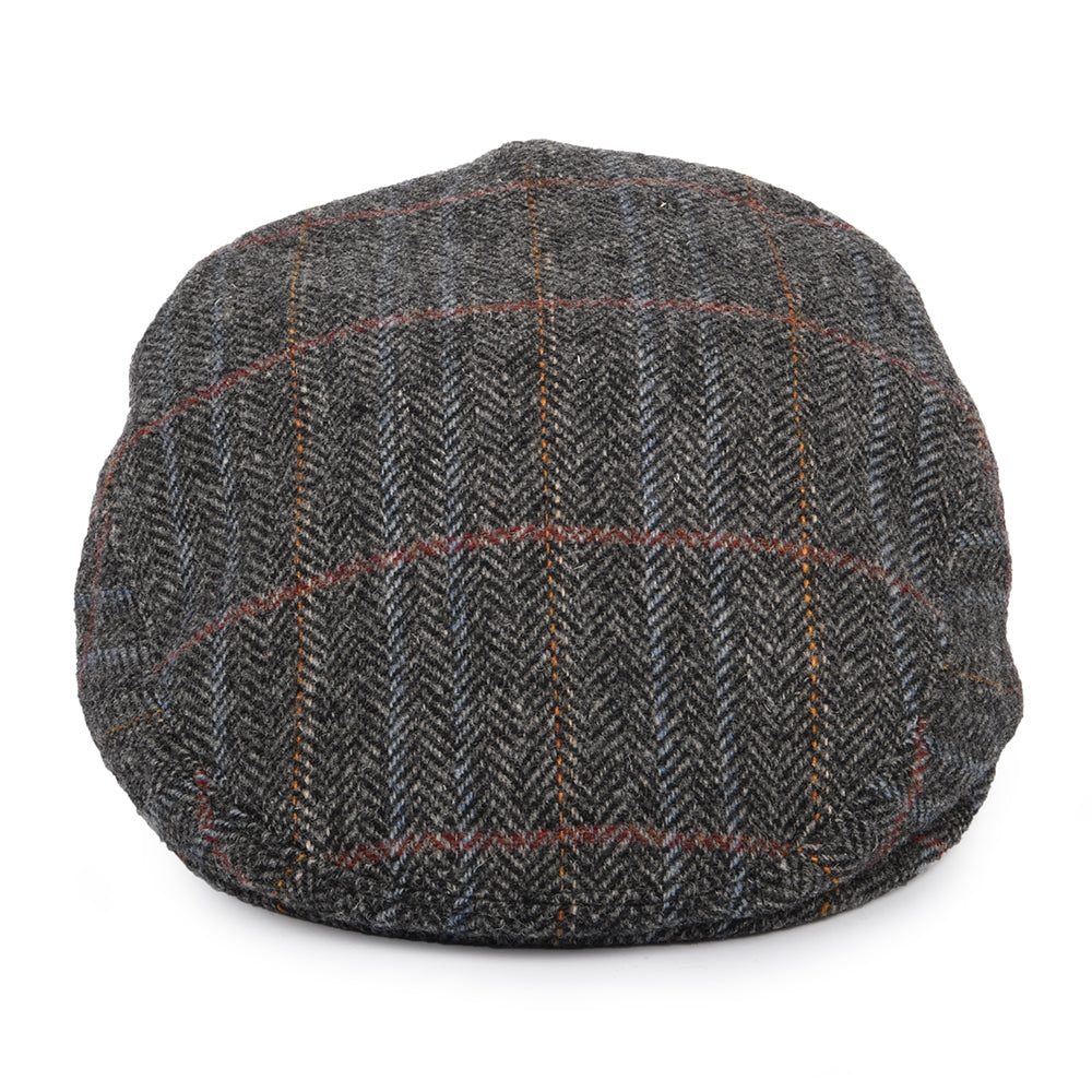Casquette Plate en Laine Vierge à Carreaux et Chevrons panaché de gris CITY SPORT