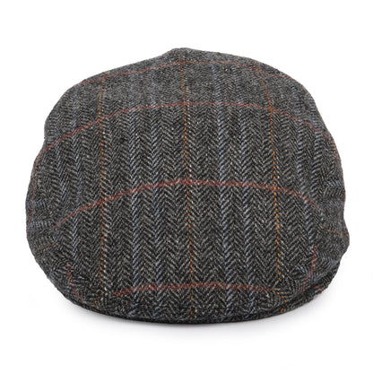Casquette Plate en Laine Vierge à Carreaux et Chevrons panaché de gris CITY SPORT