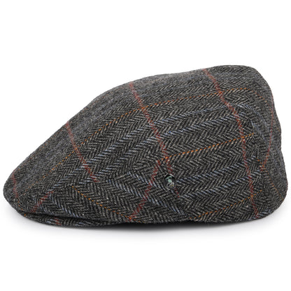 Casquette Plate en Laine Vierge à Carreaux et Chevrons panaché de gris CITY SPORT