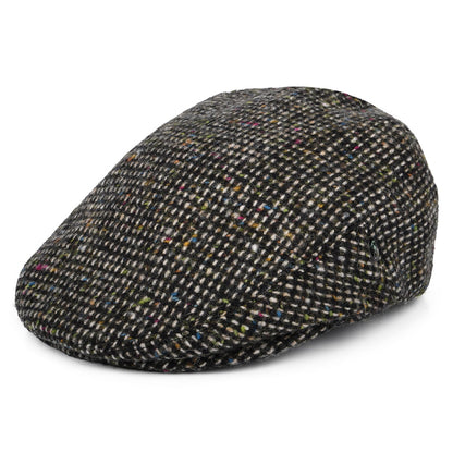 Casquette Plate en Tweed du Donegal Moucheté noir-beige sable-multi CITY SPORT