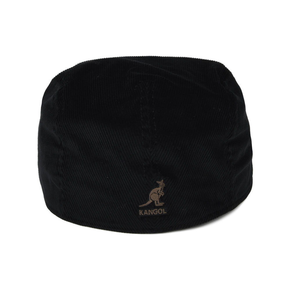 Casquette Plate en Velours Côtelé noir KANGOL