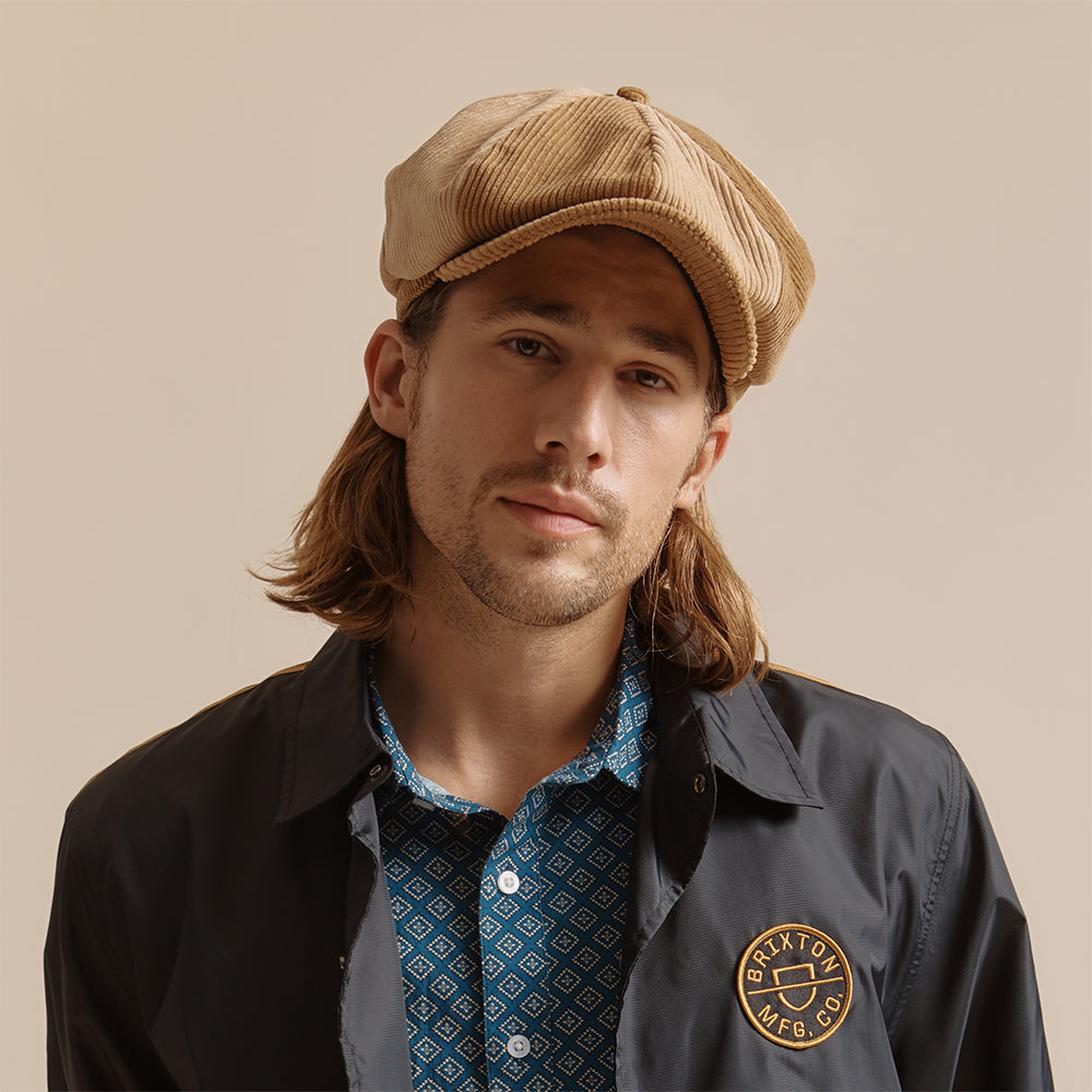 Casquette Gavroche en Velours Côtelé Ample Brood bronze-sable BRIXTON