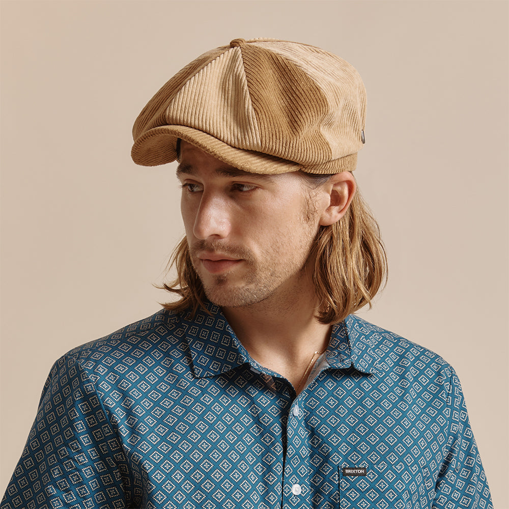 Casquette Gavroche en Velours Côtelé Ample Brood bronze-sable BRIXTON
