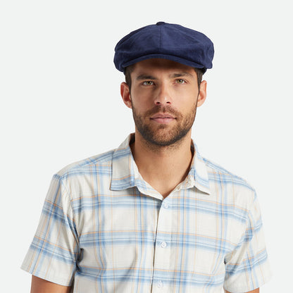Casquette Gavroche en Velours Côtelé Ample Brood bleu marine BRIXTON
