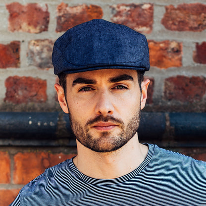 Casquette Plate en Lin Irlandais bleu FAILSWORTH