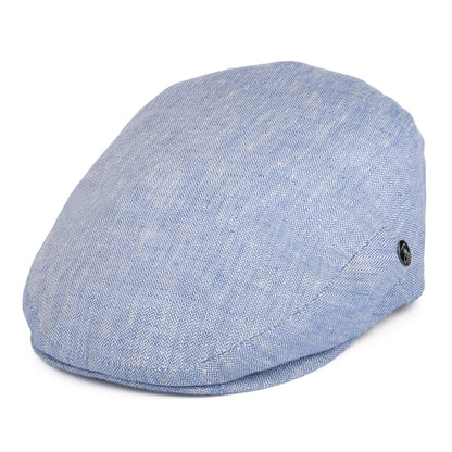 Casquette Plate en Lin à Micro Chevrons bleu CITY SPORT