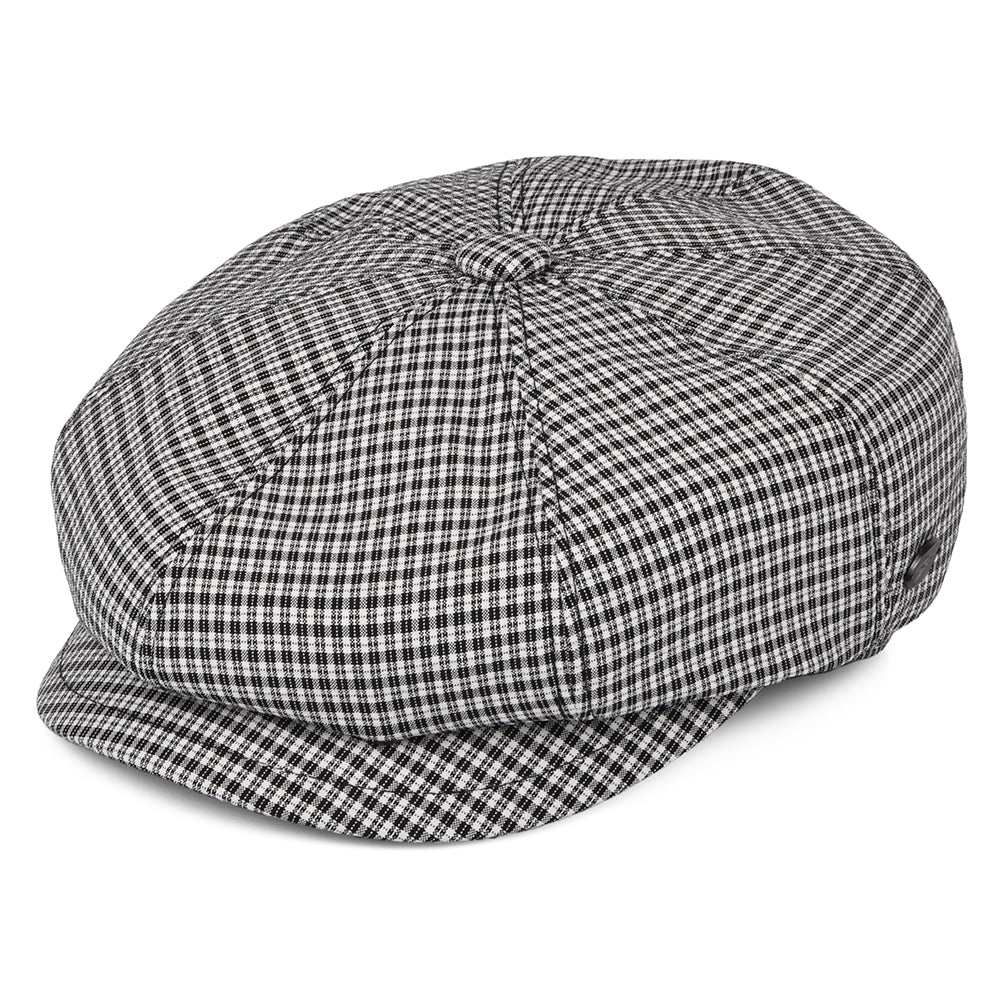 Casquette Gavroche Seersucker Laz noir-blanc BAILEY