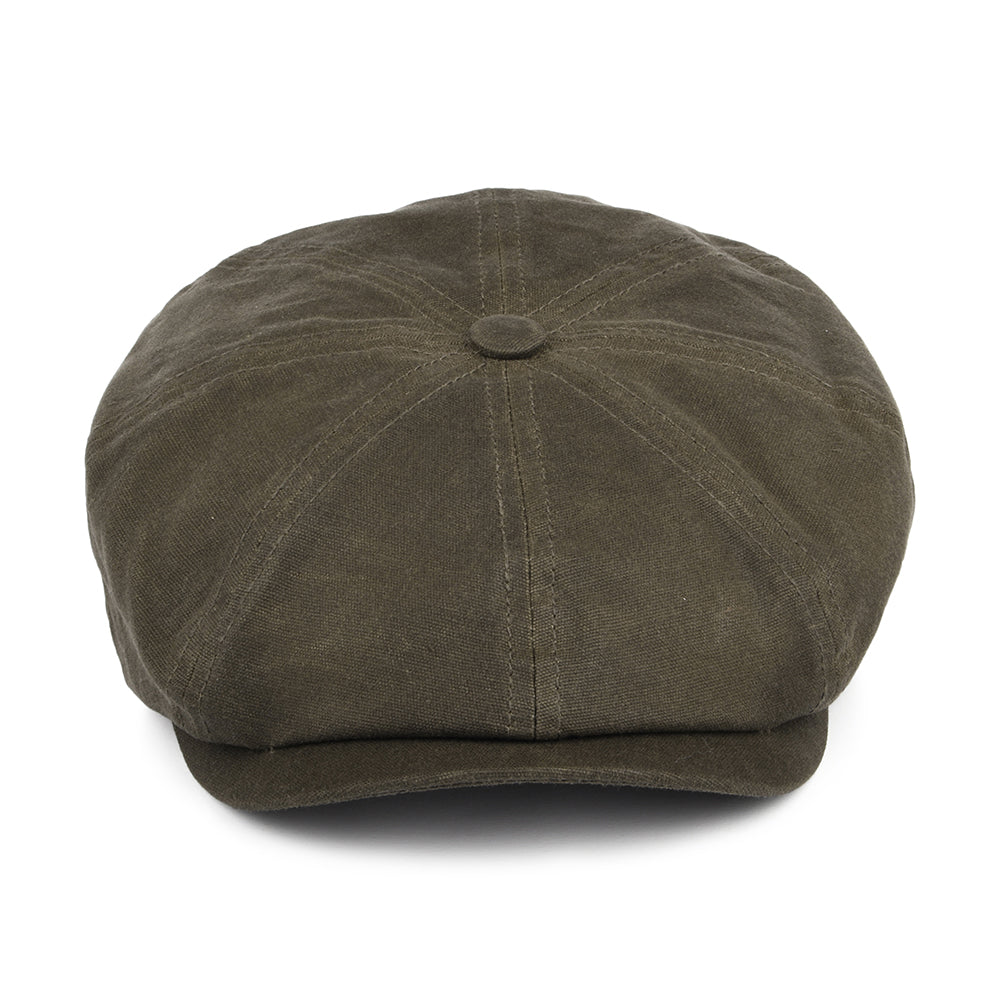 Casquette Gavroche Vintage en Coton Ciré Avec Protège-Oreilles Hatteras olive STETSON