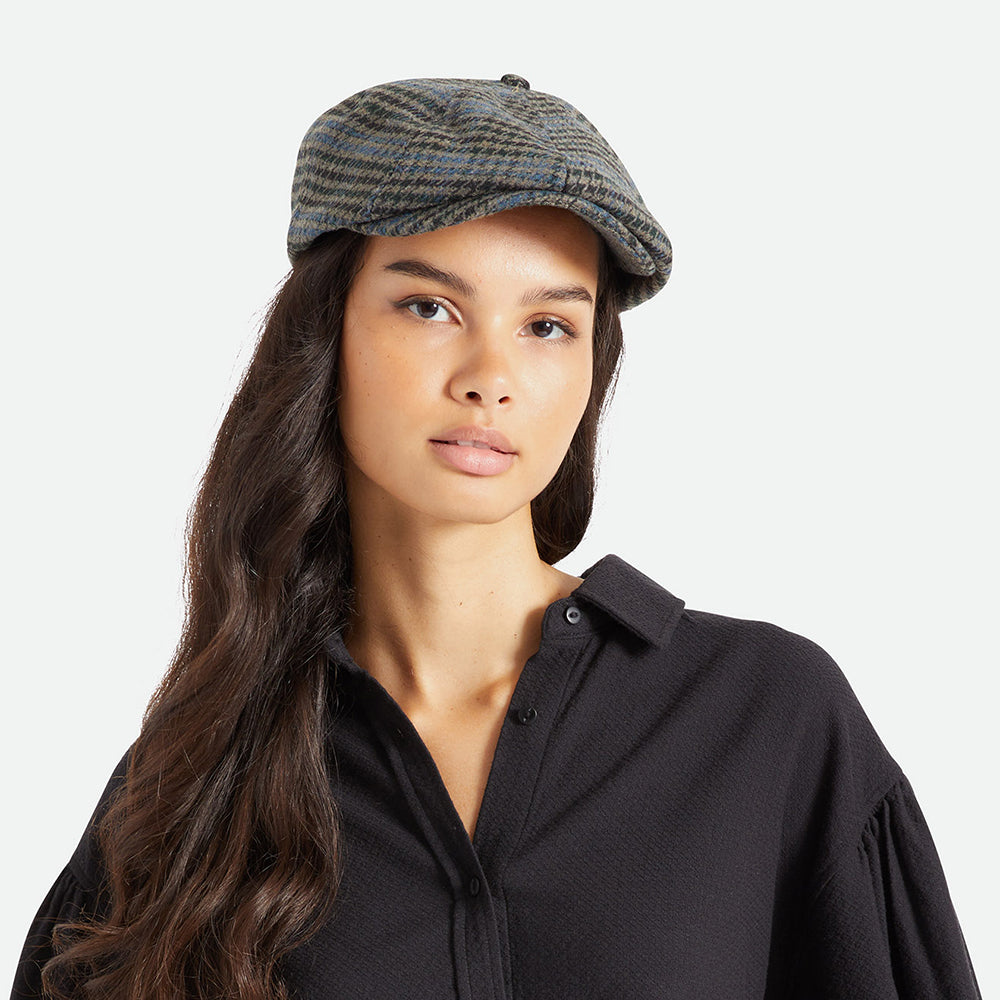 Casquette Gavroche Pied-de-Poule Brood pierre-bleu BRIXTON