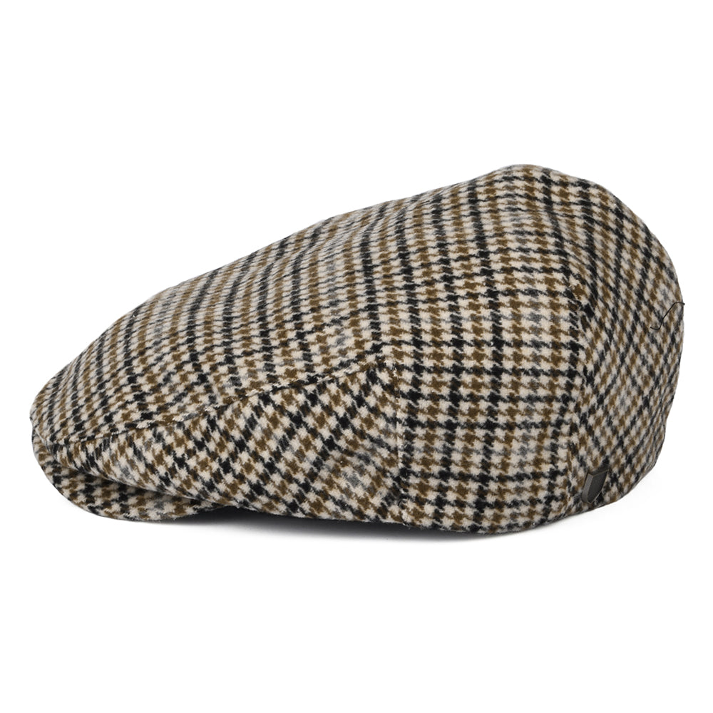Casquette Plate Pied-de-Poule Hooligan blanc cassé-sable BRIXTON
