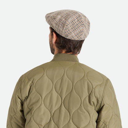 Casquette Plate Pied-de-Poule Hooligan blanc cassé-sable BRIXTON