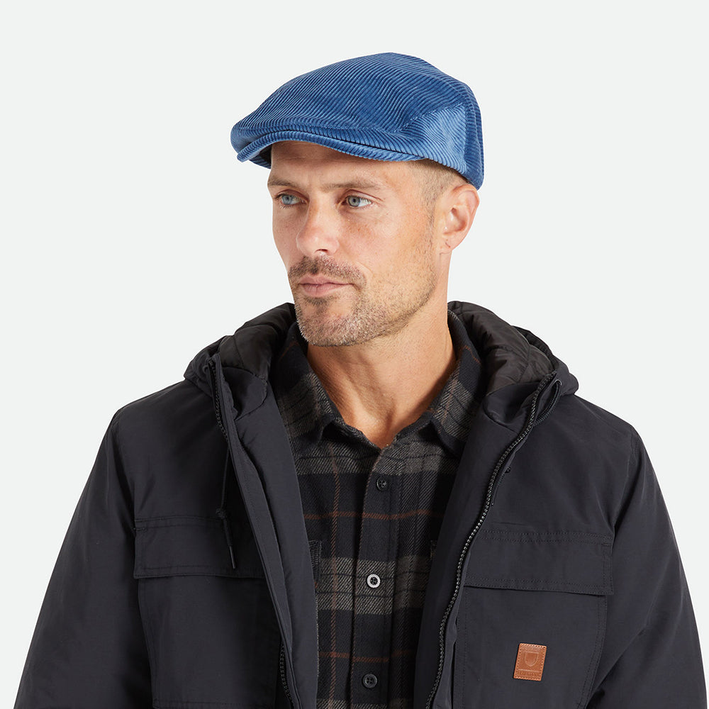 Casquette Plate en Velours Côtelé Hooligan bleu BRIXTON