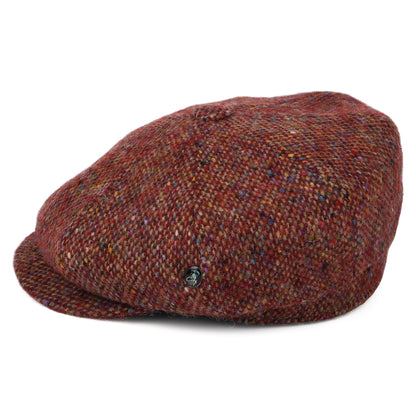 Casquette Gavroche en Tweed du Donegal Chiné Calotte Profonde vin-multi CITY SPORT